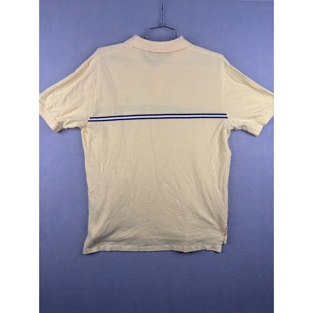 Polo Ralph Lauren Mens XL Yellow Striped Short Sleeve Cotton Pique Polo Shirt